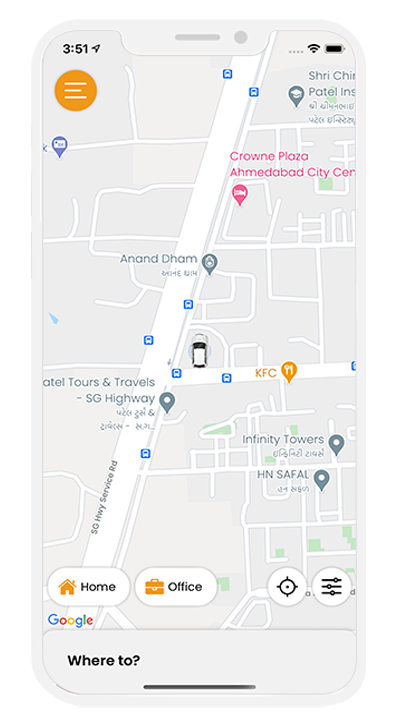 Taxi app customer tab Taxi app customer tab