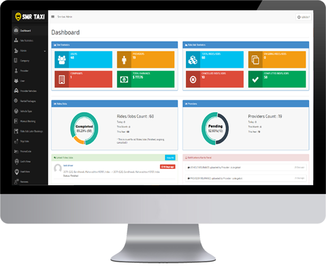 Taxi app admin tab Taxi app admin tab